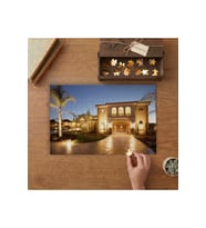 Lüks Ev Gece Manzarası Tasarımı 240 parça Ahşap Puzzle Ahşap Kutuda MP02084