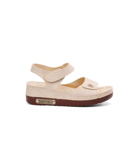 Ayakmod 07-109 Rr Bej Kalın Taban Kadın Anatomik Sandalet