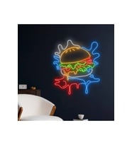 Burger Şekilli Neon Tabela