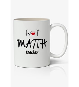 Kişiye Özel Matematik Öğretmeni Öğretmene Hediye Beyaz Kupa - Öğretmenler Günü