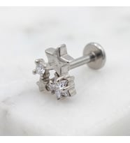 FerizZ 316L Çelik Zirkon Taşlı Yıldızlı Piercing PRC-195