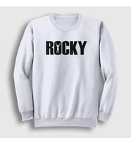 Presmono Unisex Beyaz Logo Film Rocky Sweatshirt 250037tt (Beyaz)