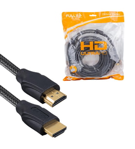 Ayt Fully G-507D HDMI Kablosu 10 Metre Uydu Pc Bilgisayar Görüntü Kablosu Gold Uçlu Örgülü