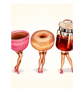 Kahve Pin-ups Tablo Ahşap Poster Dekoratif
