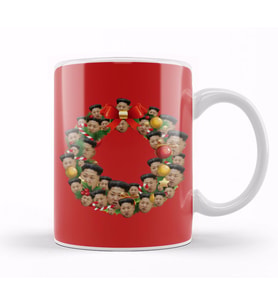 Kim Jong un Multiface Christmas Wreath Kupa Bardak Porselen