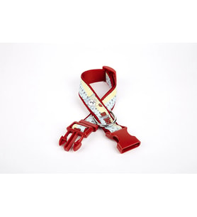 Pati Desenli Dokuma Köpek Boyun Tasması 3 cm x 36-60 cm Kırmızı