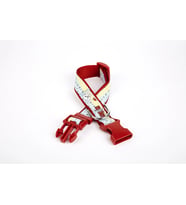 Pati Desenli Dokuma Köpek Boyun Tasması 3 cm x 36-60 cm Kırmızı