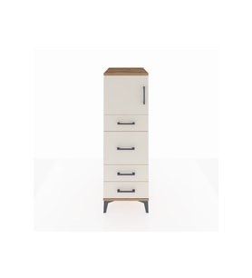 Kronos Dolap Tek Raflı 4 Çekmeceli Tek Kapaklı 44x59x134 Çam-Aytaşı