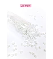 Dökme Cam Kum Boncuk Büyük Boy (6/0) 4 mm - 20 Gram - Kar Beyaz - BNC073