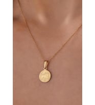 14 Ayar Altın Boğa Burcu Burç Kolye (Sarı)