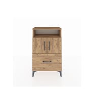 Arges Komodin 2 Raflı Tek Çekmeceli 2 Kapaklı 60x30x96 Çam-Çam