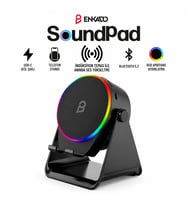 SoundPad Bluetooth Hoparlör - İndüksiyon Temas Özellikli - Telefon Standlı - Type-C Şarj - RGB Ambiyans Aydınlatma