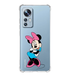 Xiaomi Mi 12 Pro Uyumlu Köşe Korumalı Antişok Kapak Minnie Mouse Tasarımlı Şeffaf  Kılıf