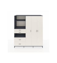 Kronos Dolap 12 Raflı 4 Çekmeceli Tek Askılı 220x59x243 Antrasit-Aytaşı/Aytaşı