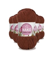 5 Adet Cotton Lüks Yelek Tunik Kazak Bluz Hırka İpi Yünü Kızıl Kahve 97556