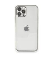 Apple İphone 12 Pro Kılıf Razer Lensli Silikon - Gümüş