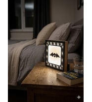 Kanatlı Kafatası Temalı Dekoratif LED Gece Lambası (Parlak Beyaz)
