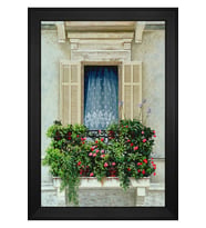 Manzara Temalı Kanvas Tablo 80 x 110 cm Siyah Çerçeve