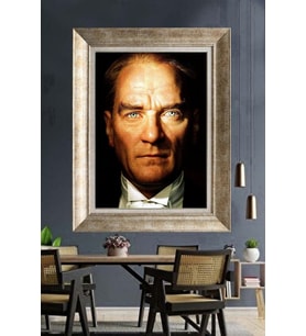 Gümüş Çerçeveli Atatürk Tablo ds270