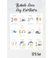 Bebek Aylık Fotoğraf Çekim Anı Kartı ( Sea )