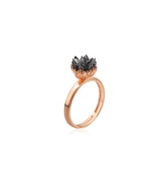 Lotus Çiçeği Yüzük Rose Gold Kaplama 925 Ayar Gümüş Yüzük
