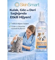 SkinSmart Kedi ve Köpek Kulak, Göz ve Deri Temizleme Spreyi, Antiseptik Bakım Solüsyonu,%99,9 Hijyen, Alkol İçermez, 100 ML