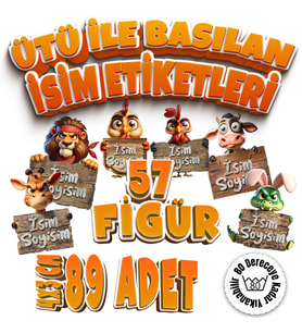 Kıyafet Etiketi - Okul Kıyafet Kumaş Etiketi Kreş Anaokulu İlkokul Kıyafet Kumaş Etiketi Set12