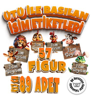 Kıyafet Etiketi - Okul Kıyafet Kumaş Etiketi Kreş Anaokulu İlkokul Kıyafet Kumaş Etiketi Set12