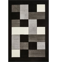Eliana Home Baskılı, Yıkanabilir Kaymaz Taban Salon Halısı LNA1006 100x150 cm (Siyah)