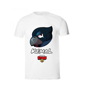 İsme Özel Brawl Stars Yazlık Çocuk Beyaz Tişört Kısa Kollu Unisex