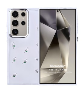 Microsonic Samsung Galaxy S24 Ultra Kılıf PrettyCharm Tulip (Yeşil)