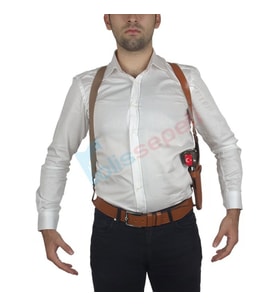 Dik Deri Koltuk Altı Tabanca Kılıfı Taba-Universal