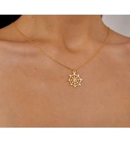 Kişiye Özel 925 Ayar Gümüş Örümcek Ağı Figürlü Kolye (Gold)