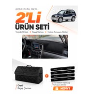 e-biz SUZUKI GRAND VİTARA (2003-2006) Uyumlu Torpido Örtüsü + Deri Bagaj Çantası - Siyah - SZ004