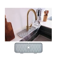 Lavabo İçin Silikon Esnek Mat Musluk Sapı Damlama Tutucu Raf Mutfak Tezgahı Sıçrama Koruma (5343)