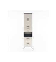 Hyperion Dolap 3 Raflı 7 Çekmeceli 2 Kapaklı 60x44x243 Antrasit-Aytaşı