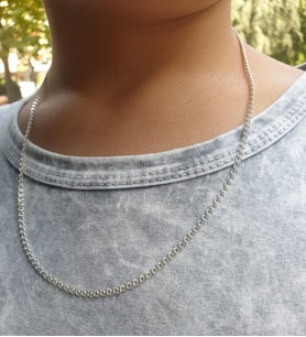 Papatya Silver 925 Ayar Rodyum Kaplama Erkek Lavce Zincir Kolye