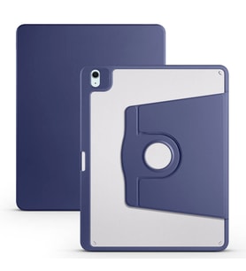 Apple iPad Air 13 2024 Uyumlu Kılıf Zore Termik Kalem Bölmeli Dönebilen Standlı Kılıf (Lacivert)