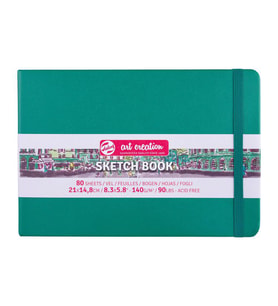 Talens Art Creation Sketchbook Sert Kapak Eskiz Defteri 140 gr 21x14,8 cm 80 yp FOREST GREEN 