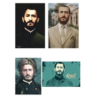 Qazi Muhammed Posterleri - Postera Qazi Muhammed - Qazi Muhammed Posteri (ÇERÇEVESİZ 4 POSTER) (Siyah-Gri)