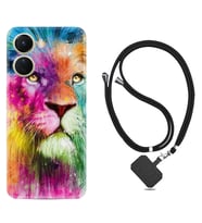 Vivo Y16 Kılıf Resimli Boyun Askılı İpli Desenli Silikon Colorfull Leon 2 1388