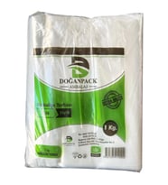 Doğanpack Şeffaf Naylon 2 lik 23x36 Cm. Bakkaliye Poşeti Torbası - 1 Kg. - Ort. 190 Adet - 1 Paket