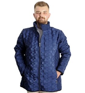 Mode XL Büyük Beden Erkek Mont Kapitone 23623 İndigo