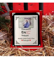 Babaya Hediye Kişiye Özel Fotoğraflı Plaket Büyük Boy