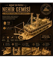 Nehir Gemisi Ahşap Maket Seti – DIY 3D Puzzle Mississippi Buharlı Gemi Koleksiyoner Modeli 713 Parça