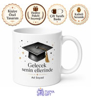 Mezuniyet Hediyesi Kep Temalı Kupa Üniversite Öğrencisine Hediye Bardak