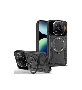 Xiaomi Redmi Note 14 Pro Plus Kılıf Joy Lens Standlı Kapak - Siyah