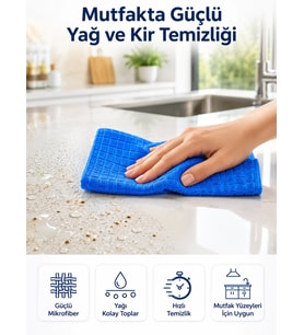 Ultra Emici Mikrofiber Bez Cam Ayna Mutfak Banyo Araç Temizlik Bezi 40x40 cm