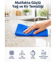 Ultra Emici Mikrofiber Bez Cam Ayna Mutfak Banyo Araç Temizlik Bezi 40x40 cm