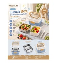 Vagonlife VGN6750 540ml 2 Katlı Mavi Çelik Beslenme Kutusu